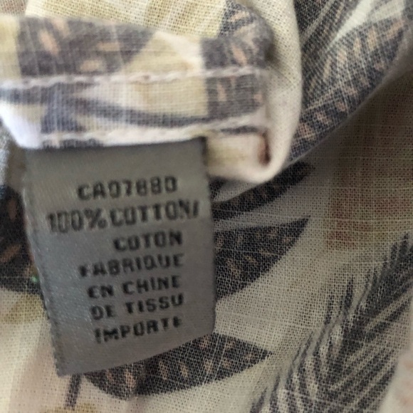 Men's Tropical Leaf Print Cotton Short Sleeve Button Up Shirt XL - Picture 10 of 10